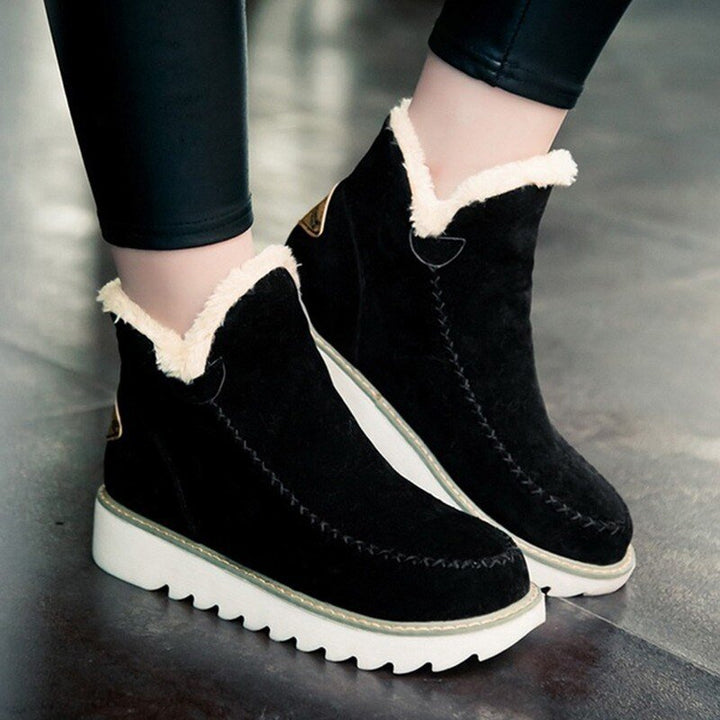 Warm and Comfortable Women's Fleece Boots - Olivia-Black-5-State of Style