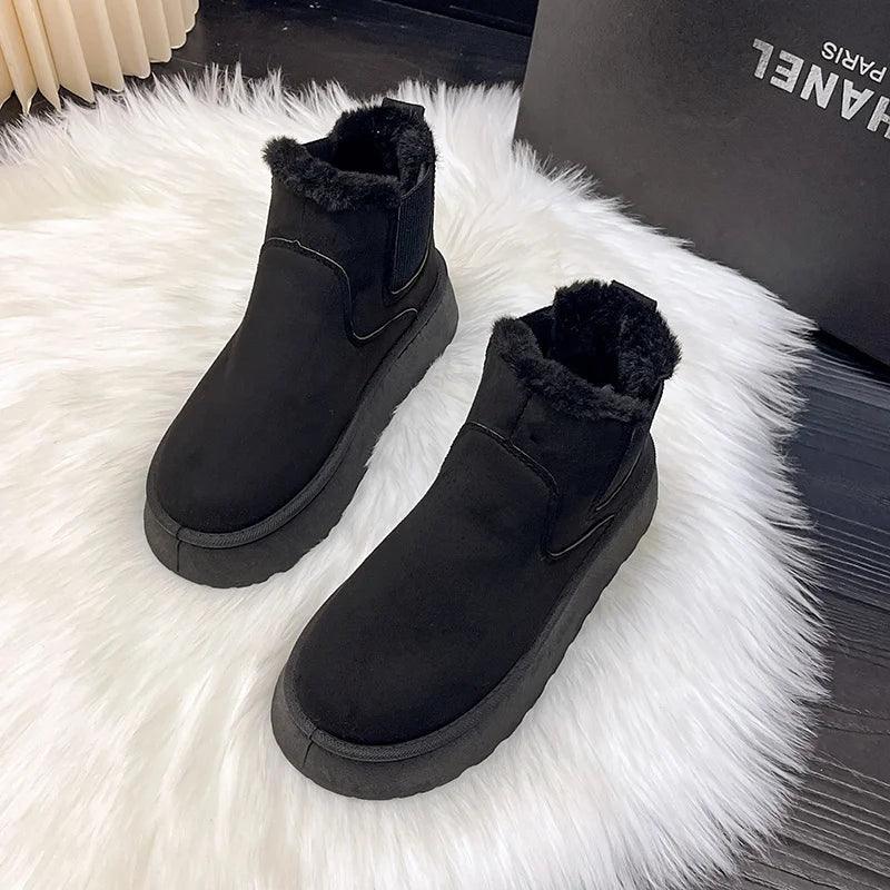 Warm and Comfortable Women's Winter Boots - FrostFlair-Black-4-State of Style