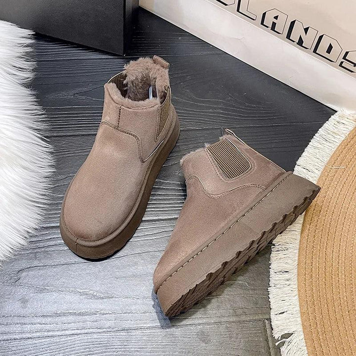 Warm and Comfortable Women's Winter Boots - FrostFlair-Brown-4-State of Style