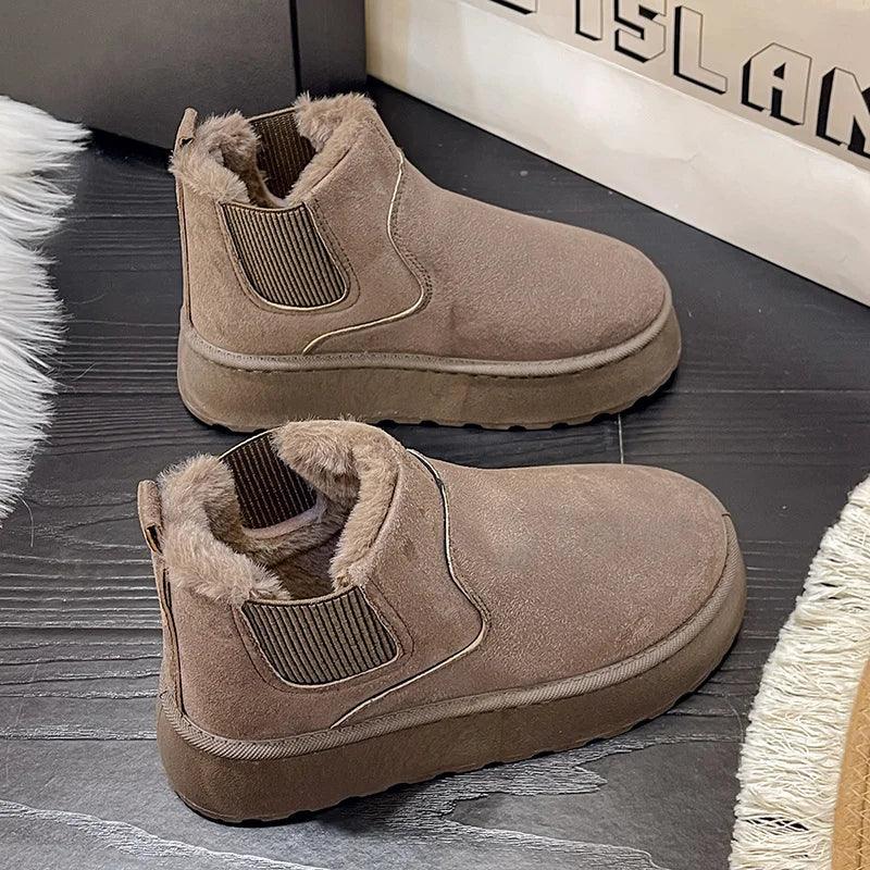Warm and Comfortable Women's Winter Boots - FrostFlair-Brown-4-State of Style