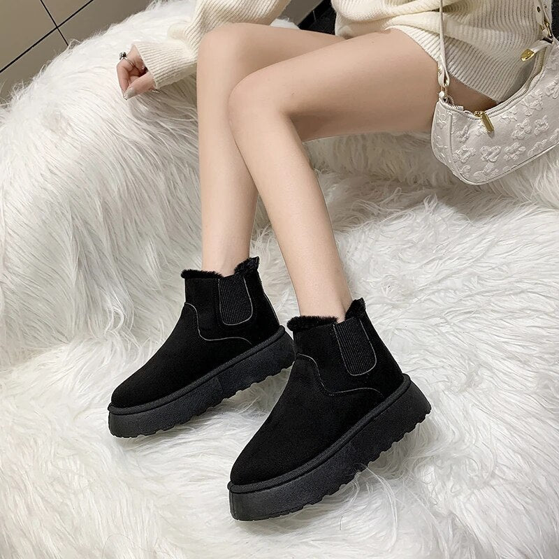Warm and Comfortable Women's Winter Boots - FrostFlair-Brown-4-State of Style