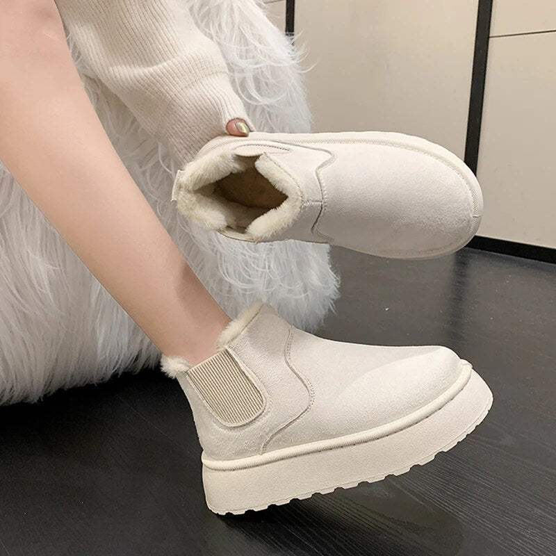Warm and Comfortable Women's Winter Boots - FrostFlair-Brown-4-State of Style