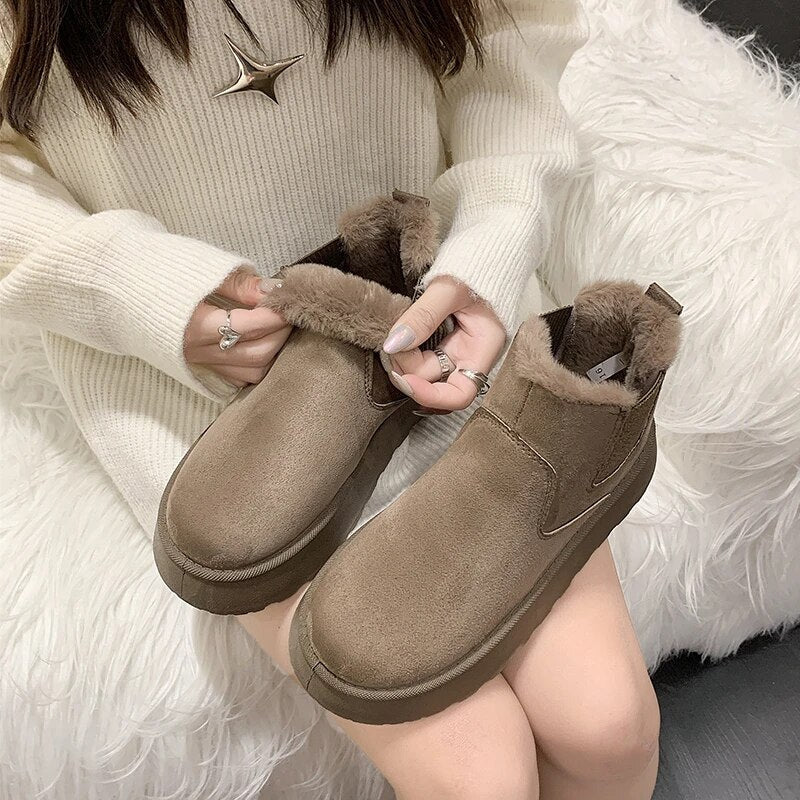 Warm and Comfortable Women's Winter Boots - FrostFlair-Brown-4-State of Style