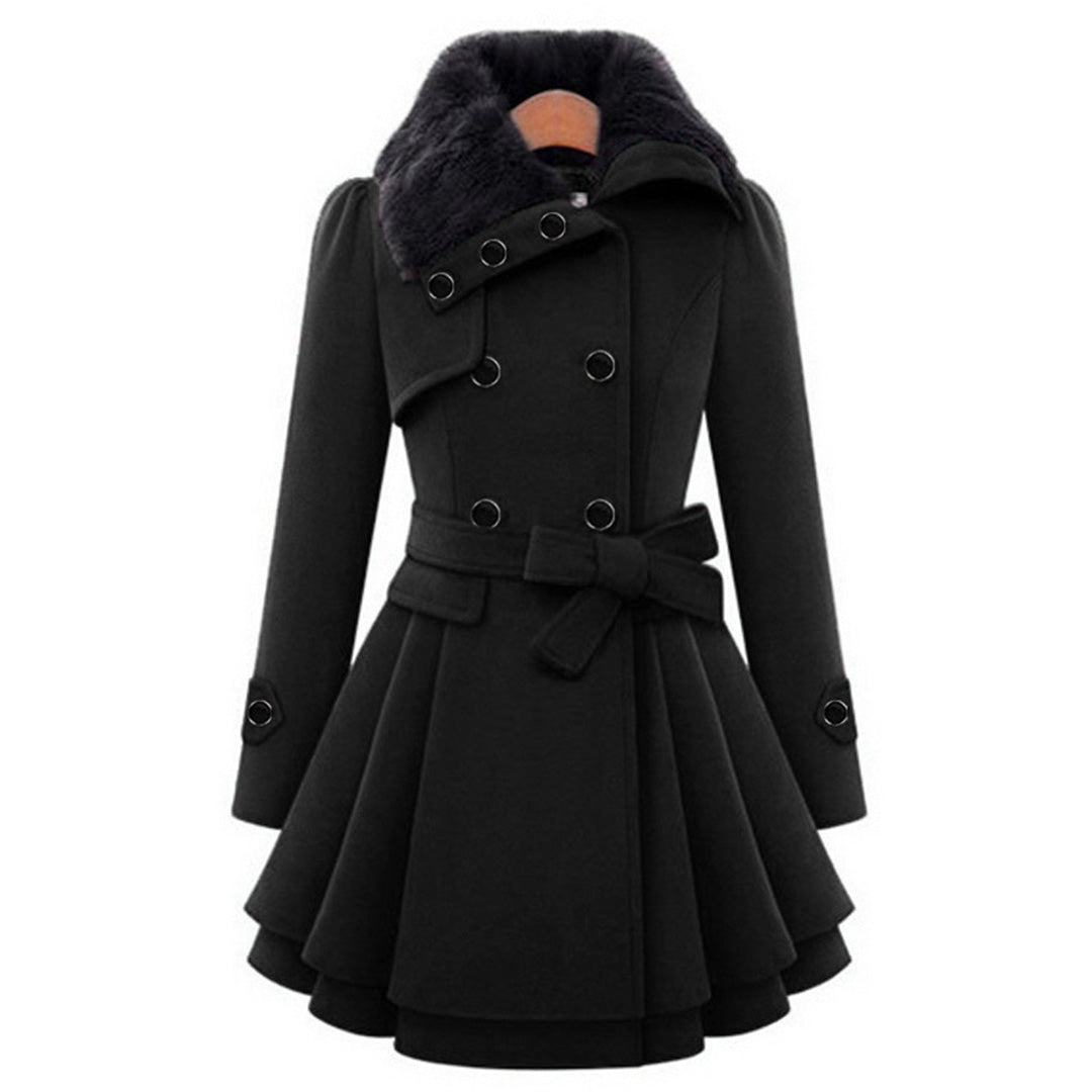 Warm and Long Ladies' Winter Coat - Vivienne-Black-S-State of Style