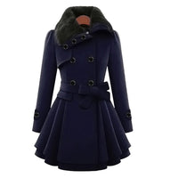 Warm and Long Ladies' Winter Coat - Vivienne-Khaki-S-State of Style
