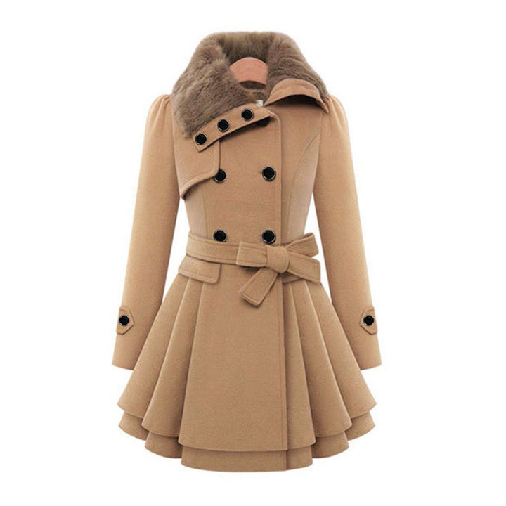 Warm and Long Ladies' Winter Coat - Vivienne-Khaki-S-State of Style