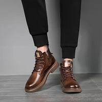 Warm and Stylish Lace-Up Boots for Men - Arvo-Dark Brown-6-State of Style