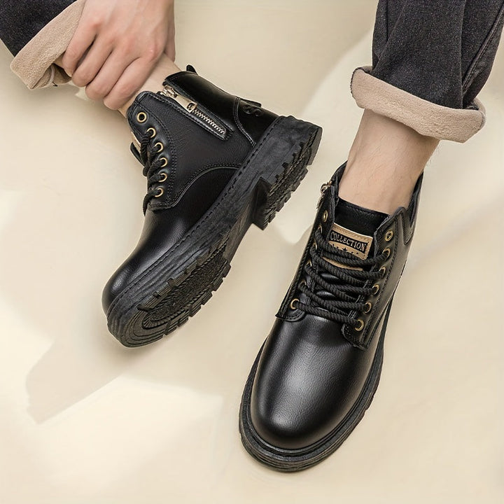 Warm and Stylish Lace-Up Boots for Men - Arvo-Dark Brown-6-State of Style