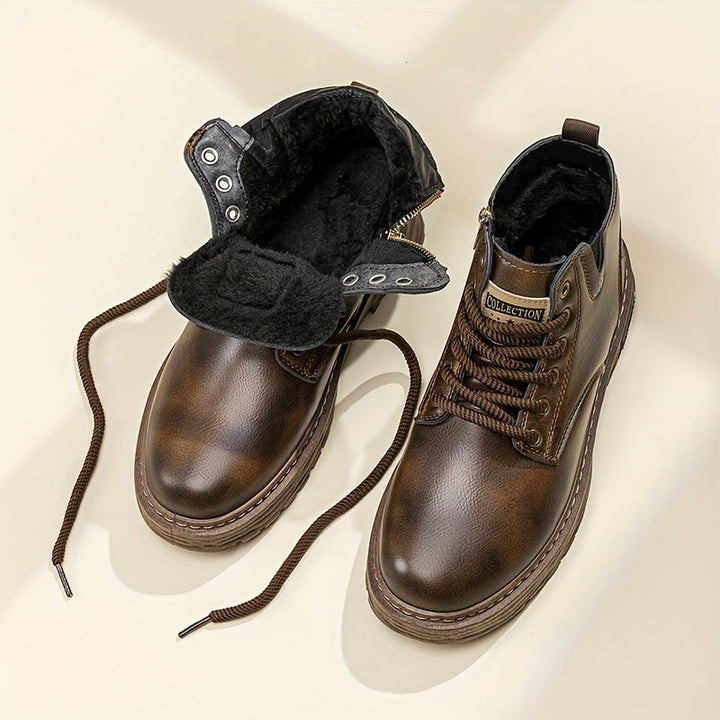 Warm and Stylish Lace-Up Boots for Men - Arvo-Dark Brown-6-State of Style