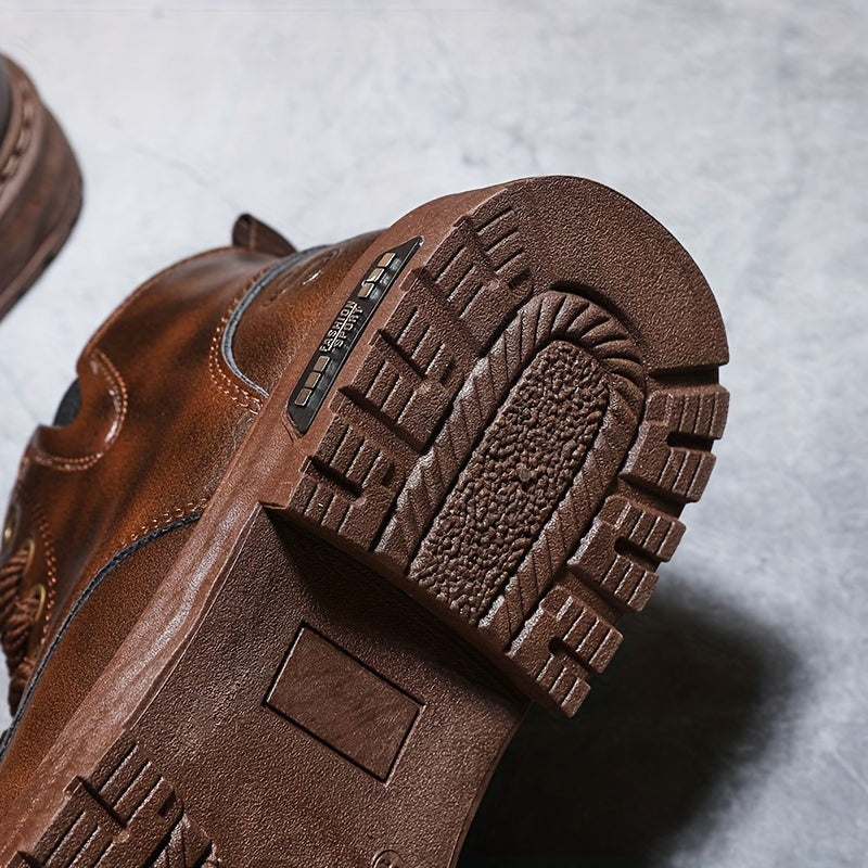 Warm and Stylish Lace-Up Boots for Men - Arvo-Dark Brown-6-State of Style