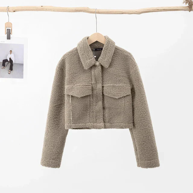 Warm and Stylish Short Coat - Lucia-Brown-XS-State of Style