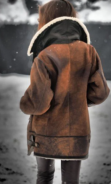 Warm Fleece Jacket for Women - Amara-Brown-S-State of Style