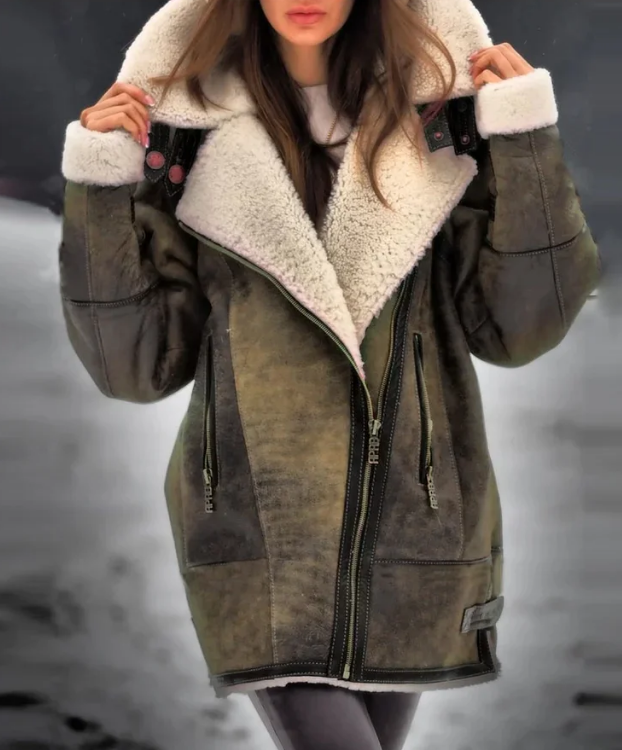 Warm Fleece Jacket for Women - Amara-Green-S-State of Style