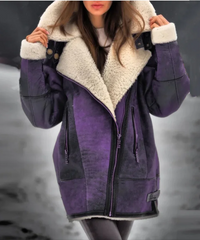 Warm Fleece Jacket for Women - Amara-Purple-S-State of Style
