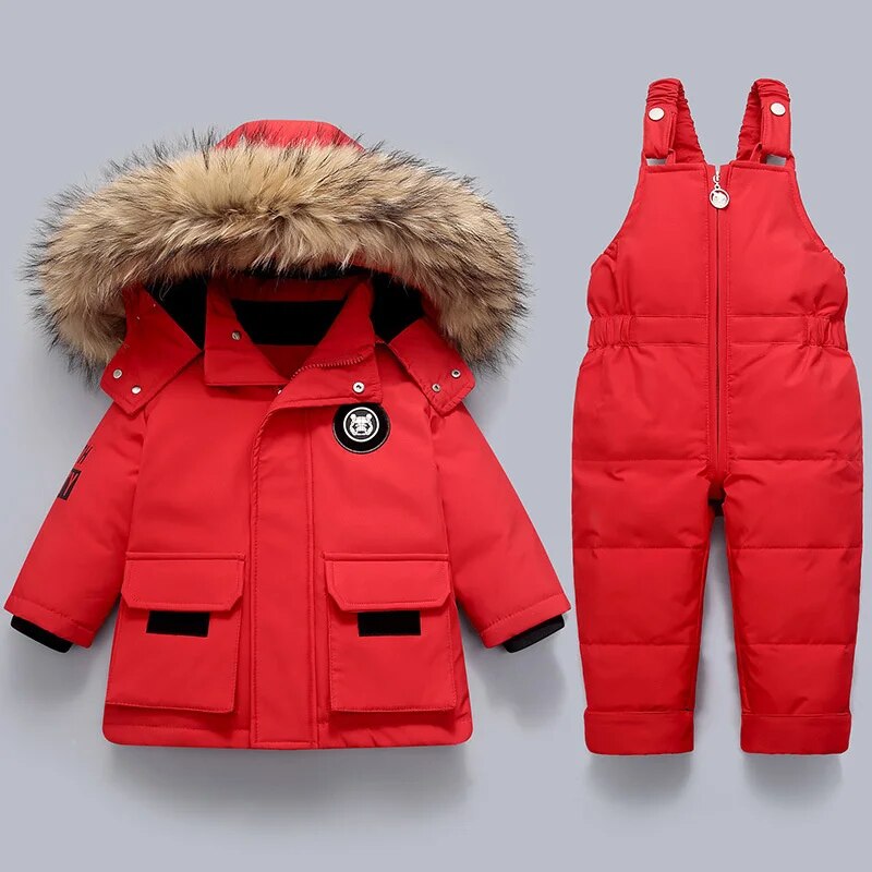 Warm Kids Jacket and Overall Set - Charlie-Red-80-State of Style