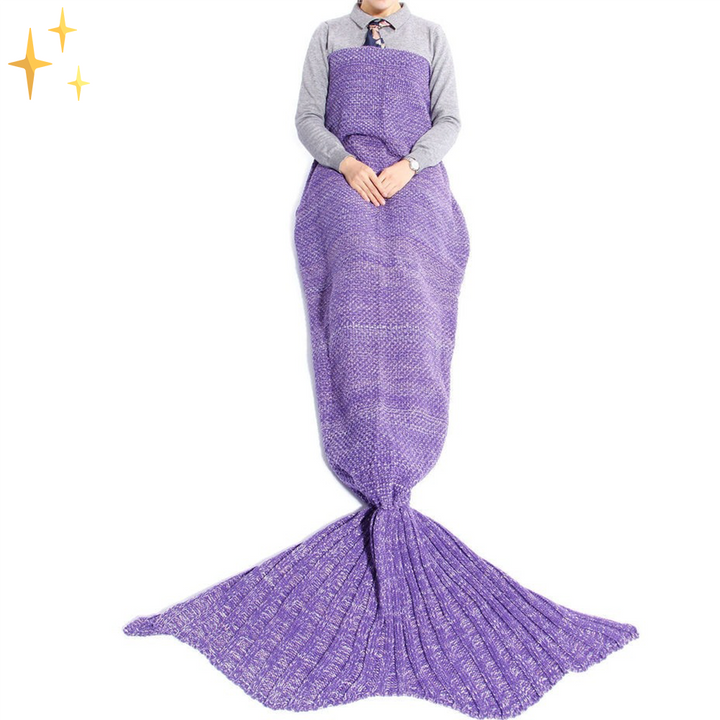 Warm Knitted Mermaid Tail Blanket - MermaidDreams-Green-State of Style