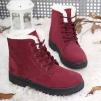 Warm Lined Women's Winter Boots with Laces - Eliza Fur Boot-Black-5-State of Style