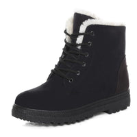 Warm Lined Women's Winter Boots with Laces - Eliza Fur Boot-Black-5-State of Style