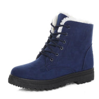 Warm Lined Women's Winter Boots with Laces - Eliza Fur Boot-Blue-5-State of Style