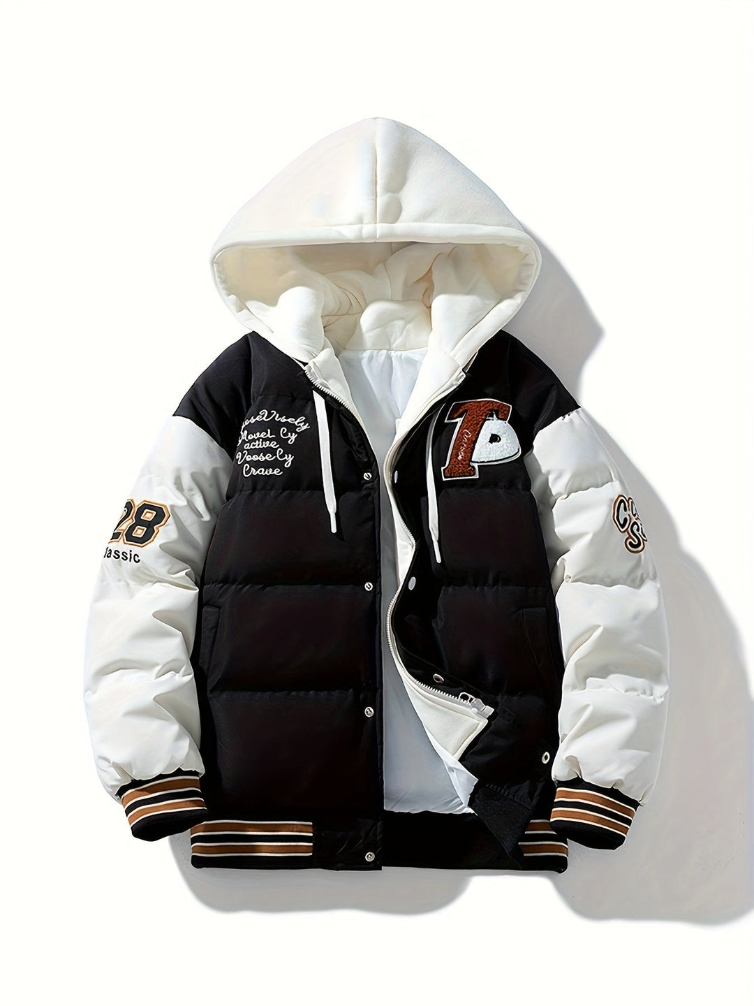 Warm Men's Puffer Jacket with Hood - Emmett-Black-XS-State of Style