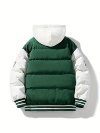 Warm Men's Puffer Jacket with Hood - Emmett-Dark Brown-XS-State of Style