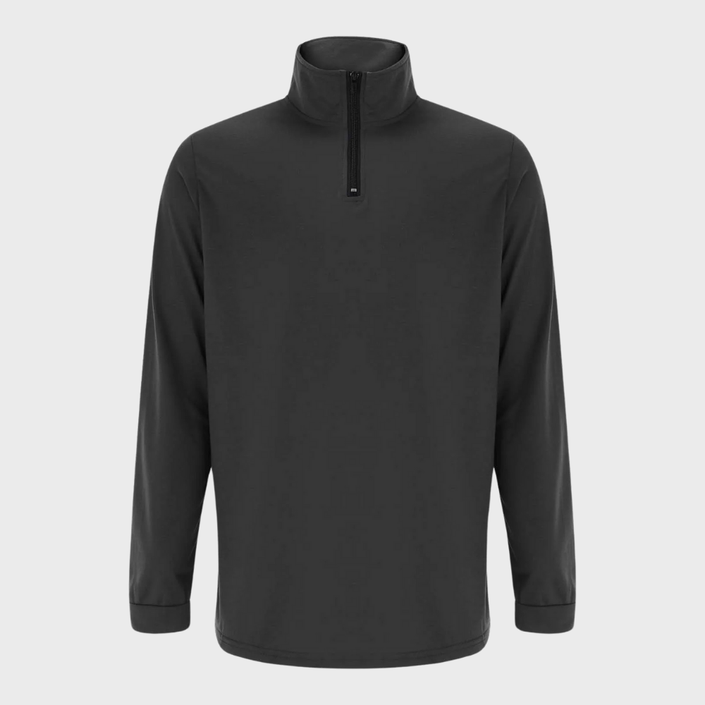Warm Men's Sweater with Zip - Arlo-Black-S-State of Style