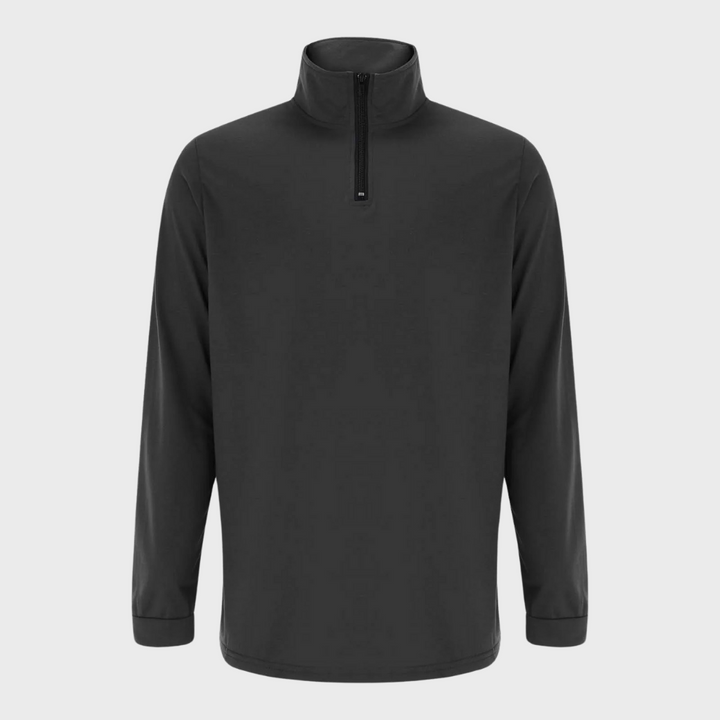 Warm Men's Sweater with Zip - Arlo-Black-S-State of Style