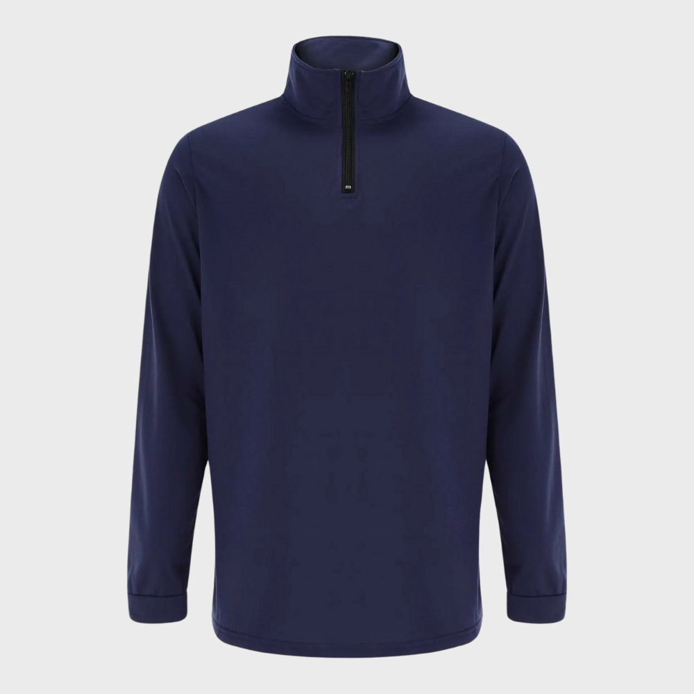 Warm Men's Sweater with Zip - Arlo-Black-S-State of Style