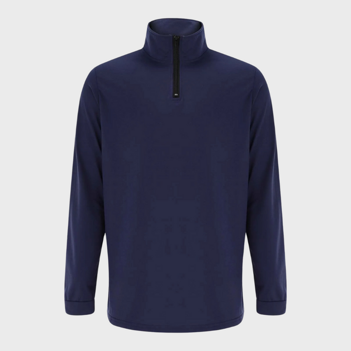 Warm Men's Sweater with Zip - Arlo-Black-S-State of Style