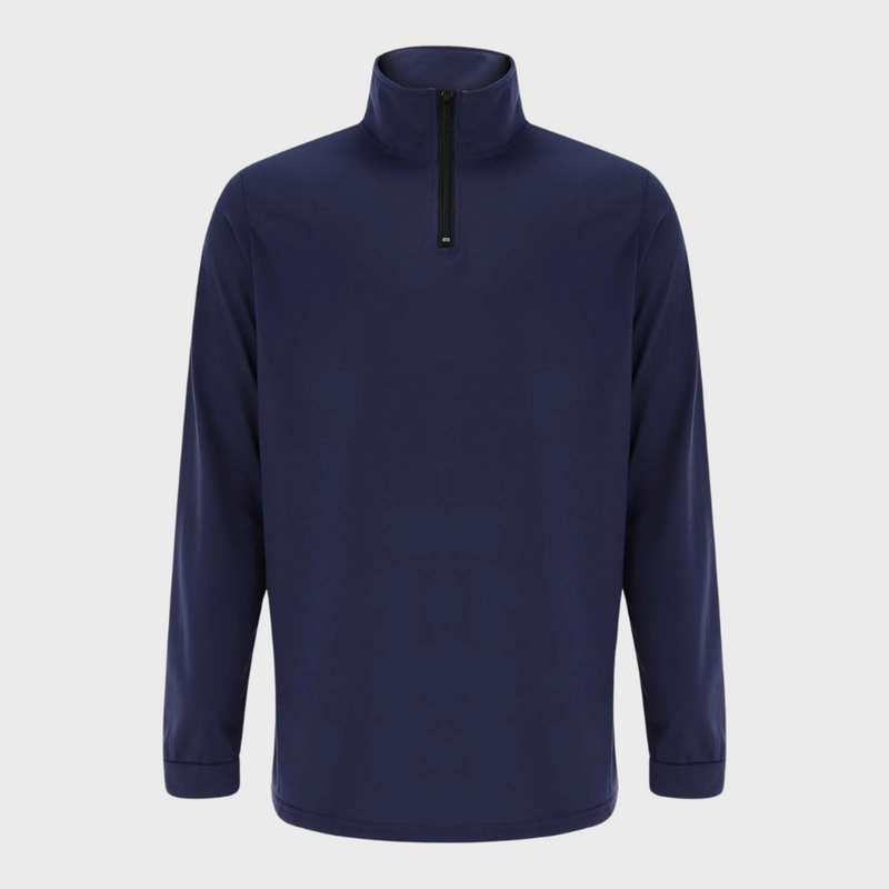 Warm Men's Sweater with Zip - Arlo-Black-S-State of Style