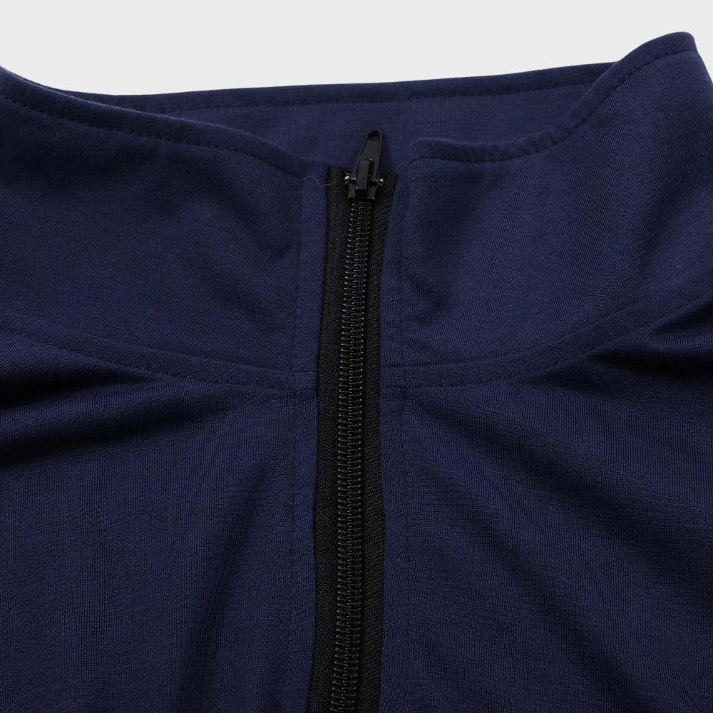 Warm Men's Sweater with Zip - Arlo-Black-S-State of Style