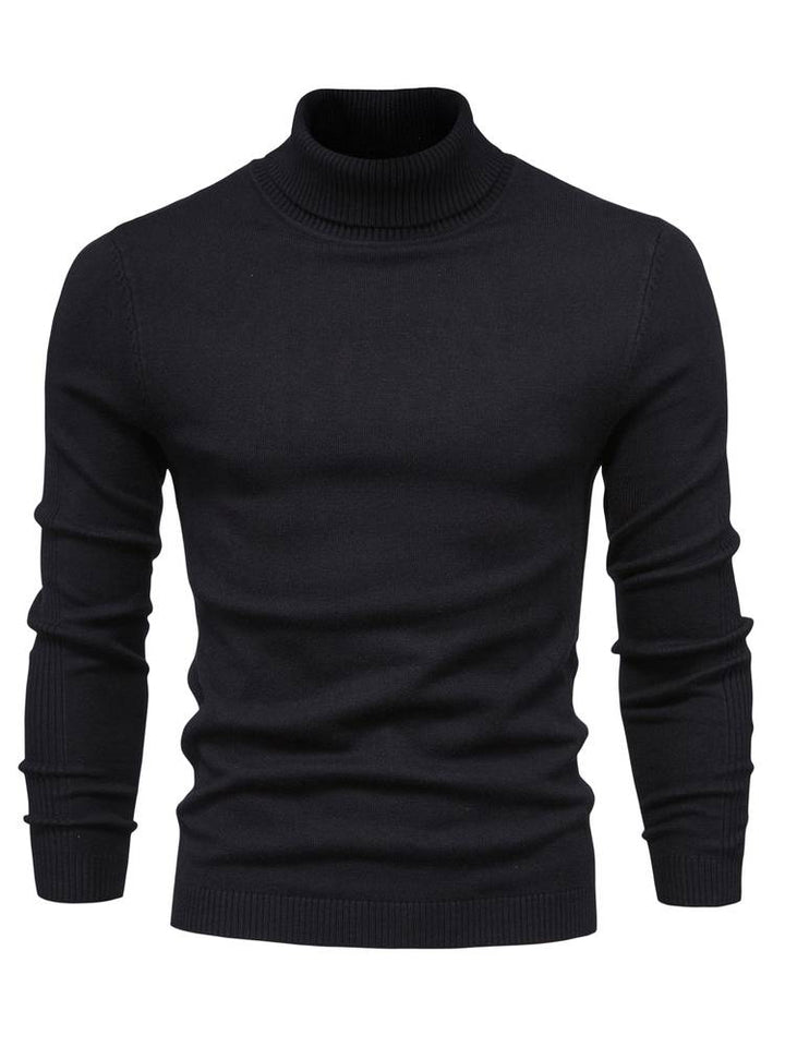 Warm Men's Turtleneck Sweater - Nordero-Black-S-State of Style