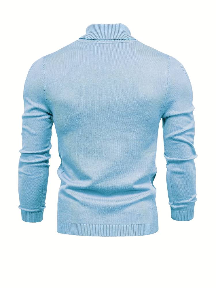 Warm Men's Turtleneck Sweater - Nordero-Light Blue-S-State of Style