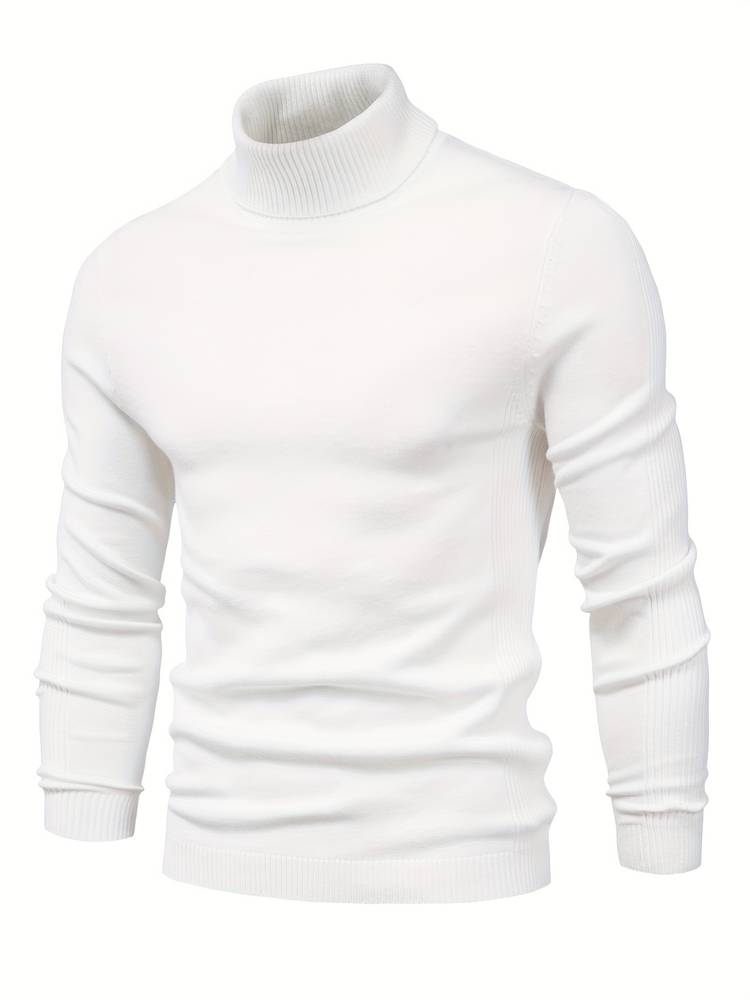 Warm Men's Turtleneck Sweater - Nordero-White-S-State of Style