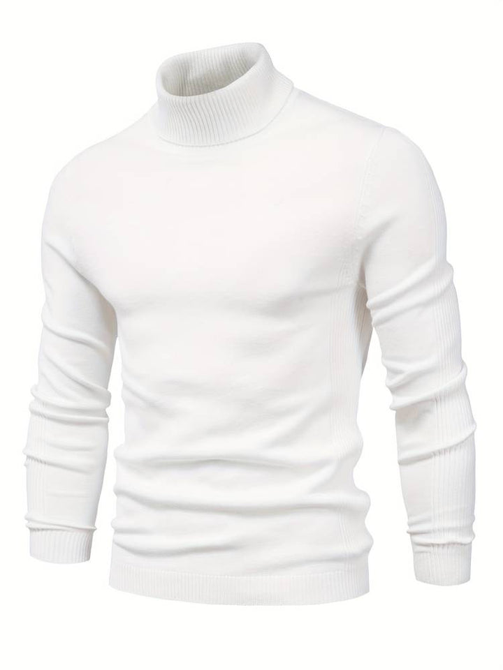 Warm Men's Turtleneck Sweater - Nordero-White-S-State of Style