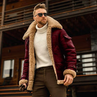 Warm Men's Winter Jacket - Viktor-Burgundy-S-State of Style
