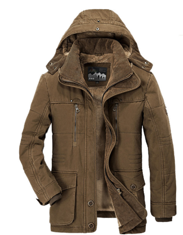 Warm Men's Winter Jacket with Fleece - Everest-Coffee-M-State of Style