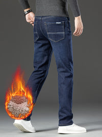 Warm Men's Winter Jeans with Fleece Lining - Grayson-Blue-10-State of Style