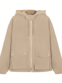 Warm Oversized Women's Jacket with Hood - Freya Fleece Parka-Blue-S-State of Style