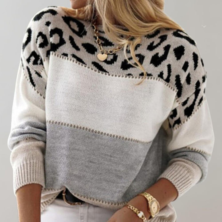 Warm Panther Print Women's Sweater - Sienna-Grey-S-State of Style