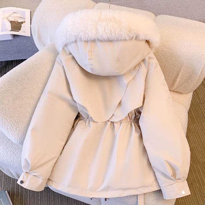 Warm Puffer Jacket for Women with Detachable Collar - Livia-Black-M-State of Style