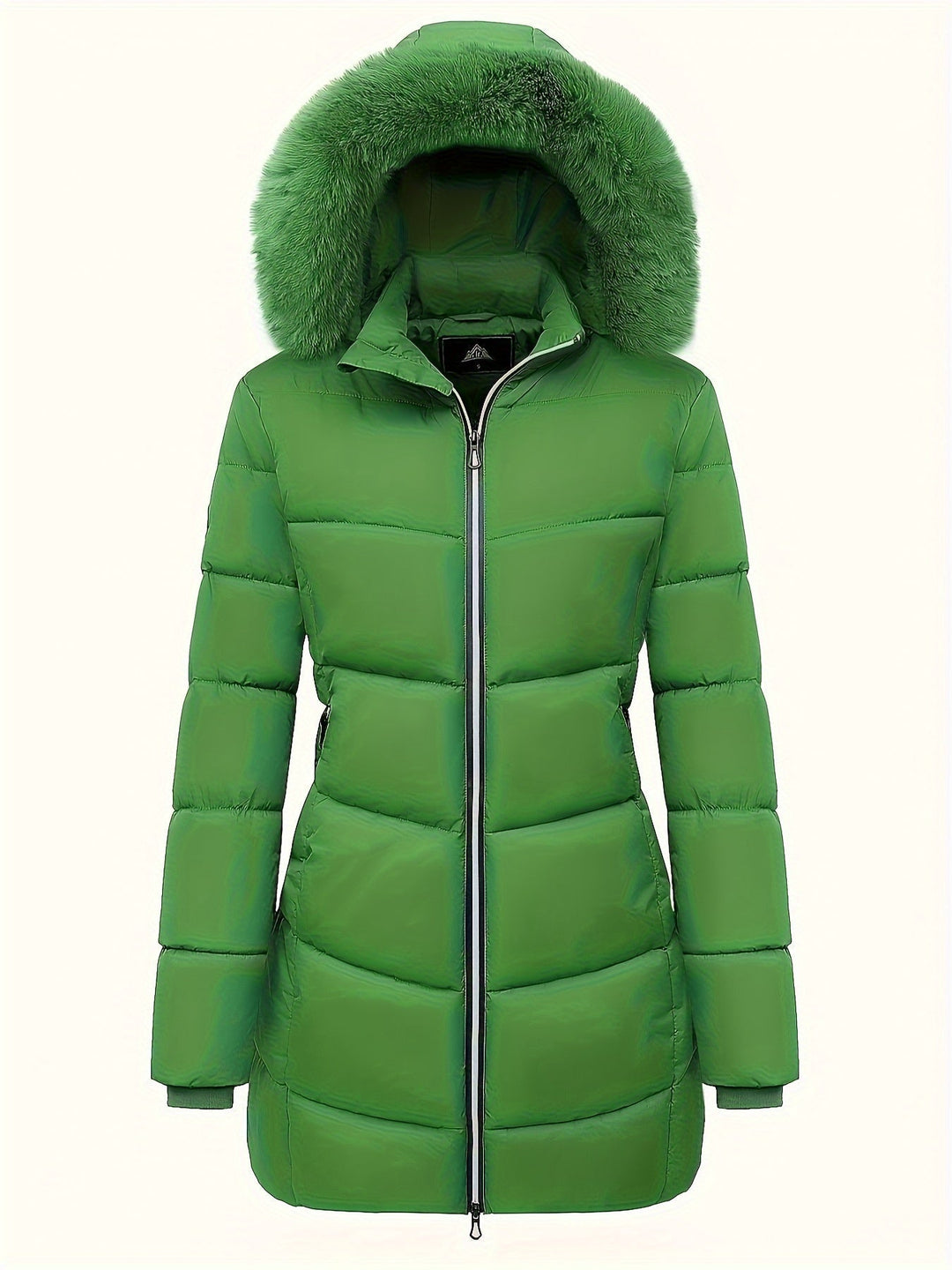 Warm Puffy Jacket with Stylish Details – Evelyne-Green-S-State of Style