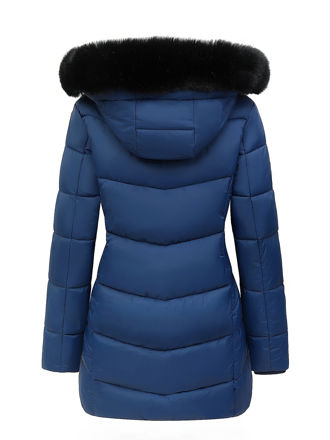 Warm Puffy Jacket with Stylish Details – Evelyne-Navy Blue-S-State of Style