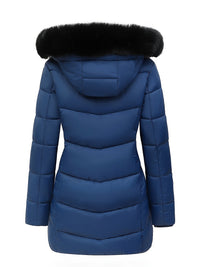 Warm Puffy Jacket with Stylish Details – Evelyne-Navy Blue-S-State of Style