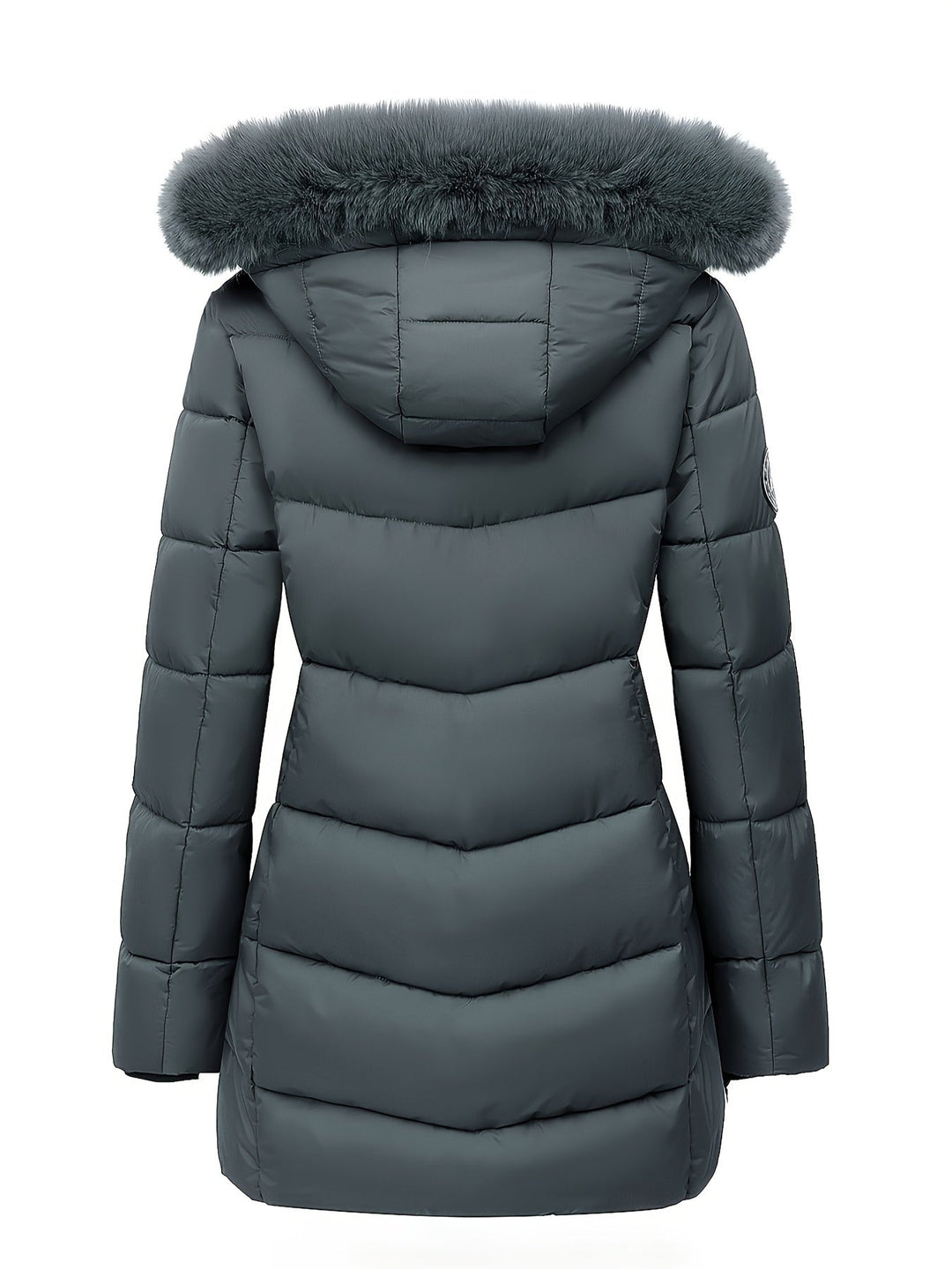 Warm Puffy Jacket with Stylish Details – Evelyne-Navy Blue-S-State of Style