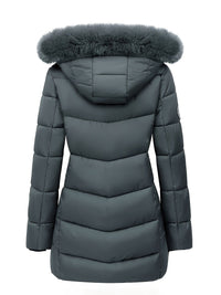 Warm Puffy Jacket with Stylish Details – Evelyne-Navy Blue-S-State of Style