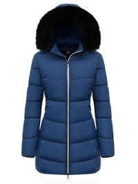 Warm Puffy Jacket with Stylish Details – Evelyne-Navy Blue-S-State of Style