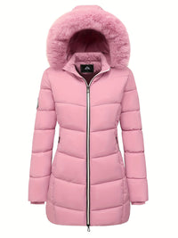 Warm Puffy Jacket with Stylish Details – Evelyne-Pink-S-State of Style