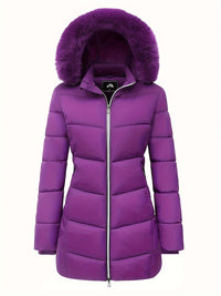 Warm Puffy Jacket with Stylish Details – Evelyne-Purple-S-State of Style
