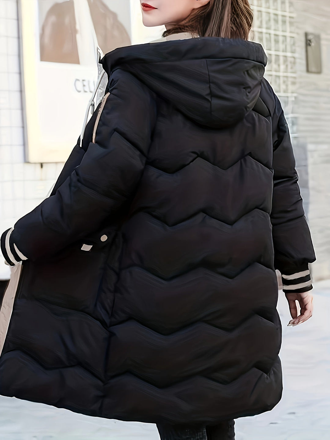 Warm Quilted Hoodie Jacket with Zip - Valencia-Red-S-State of Style